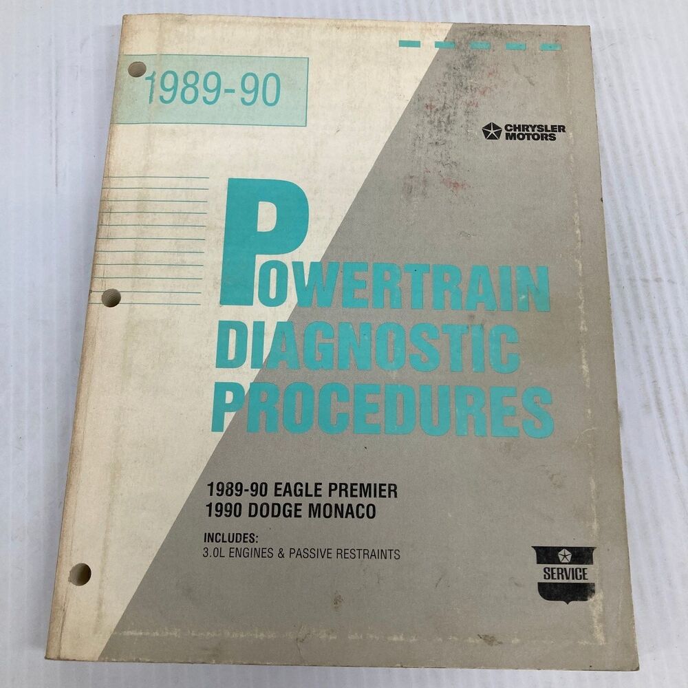 Eagle Premier Dodge Monaco Powertrain Diagnostic Procedures Chrysler 1989